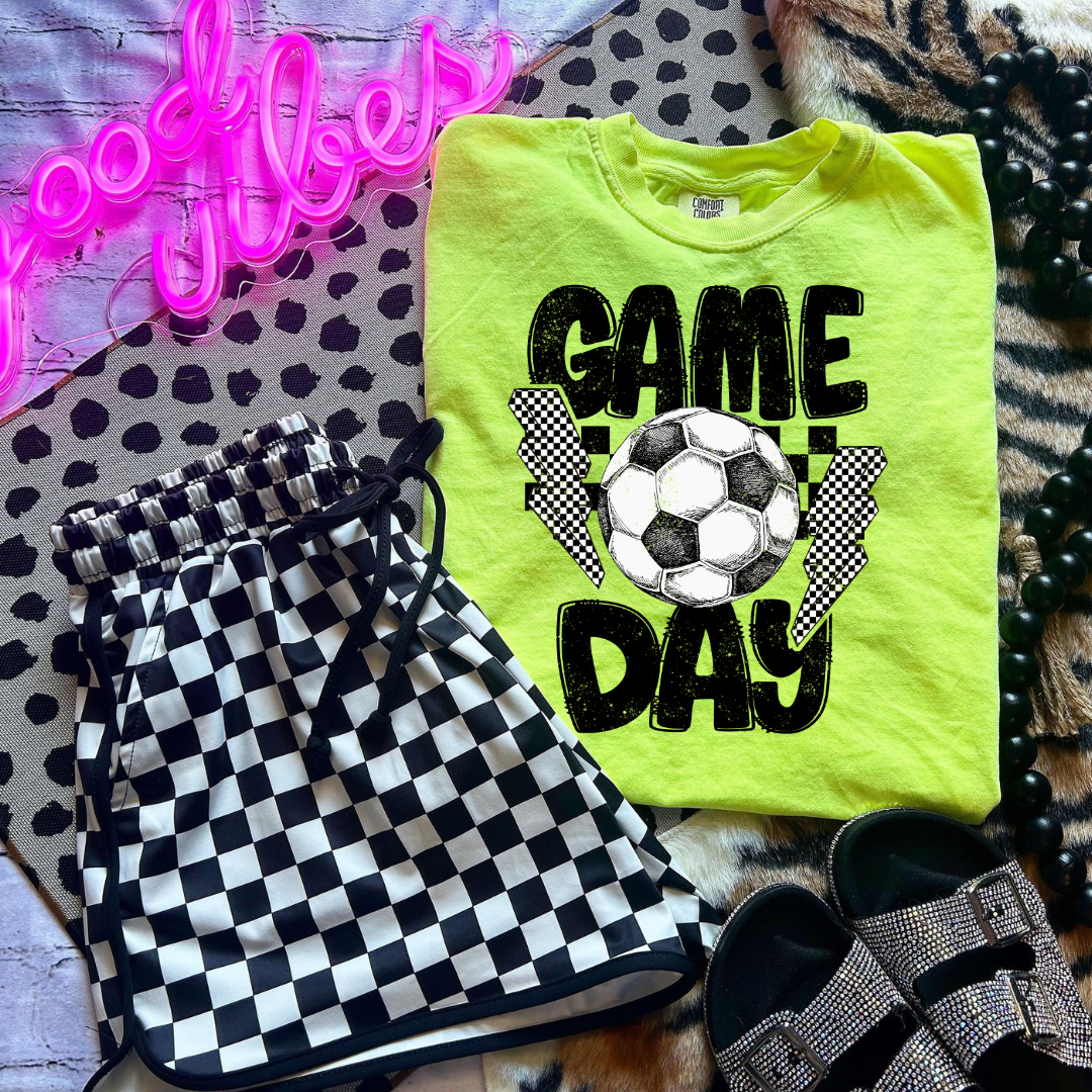 Soccer Checkered Bolt DTF Transfer