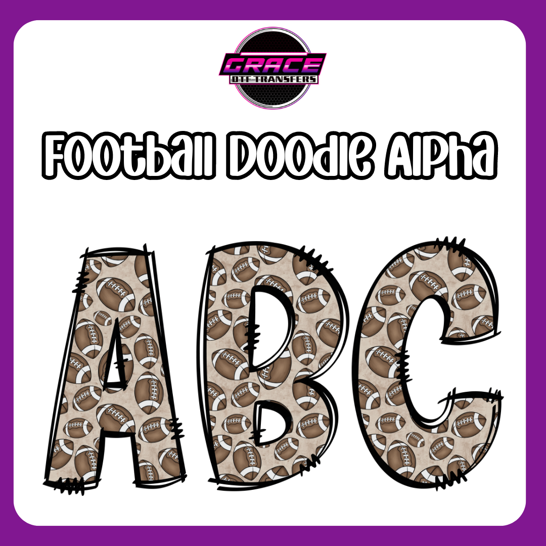 *Football Doodle Alpha DTF