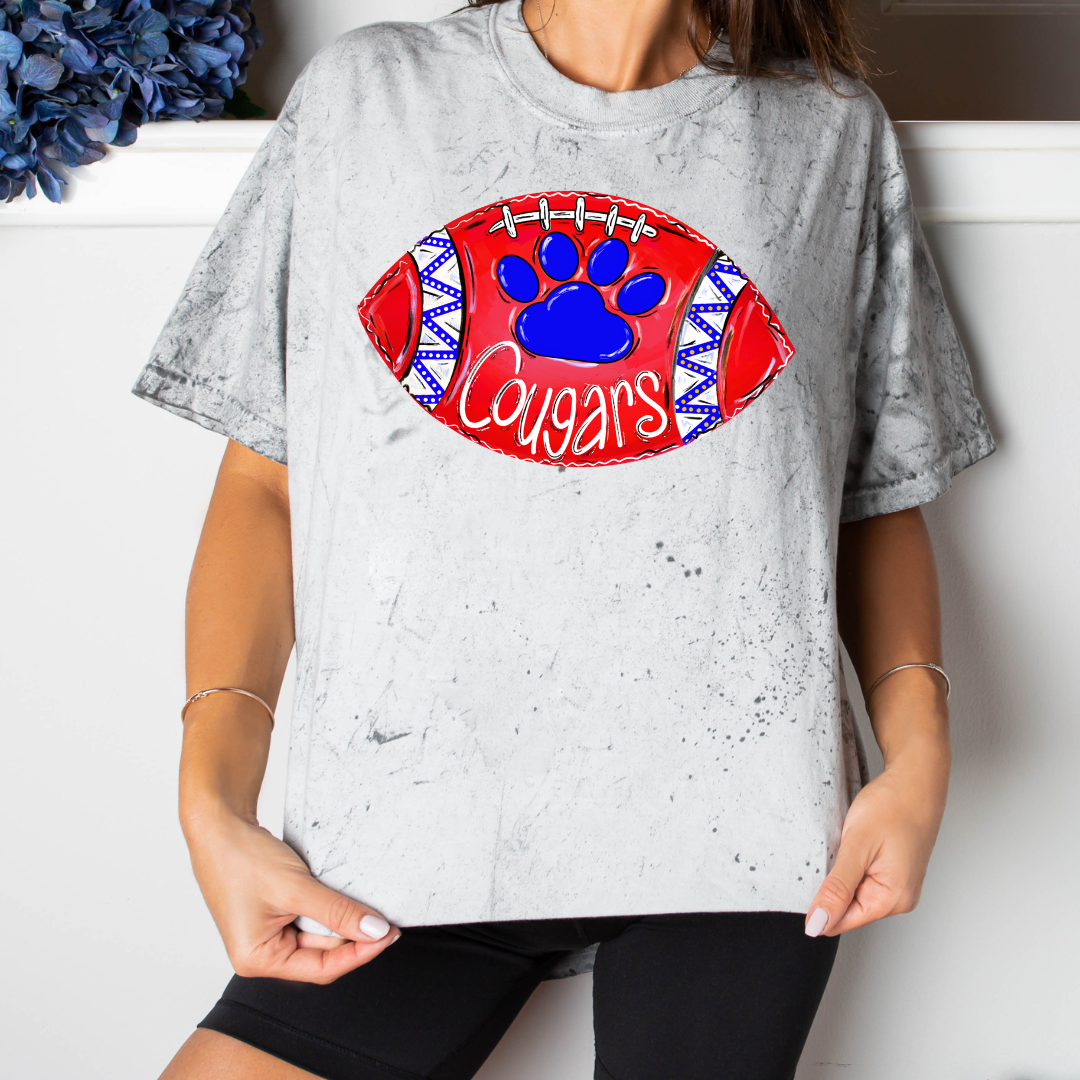 Cougars Blue Red Football DTF Transfer