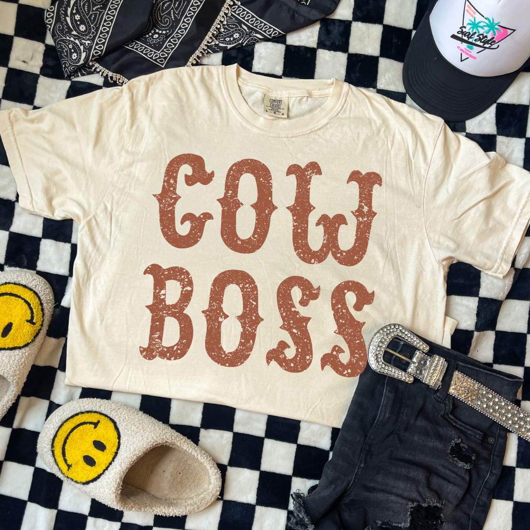 Cow Boss Brown DTF Transfer