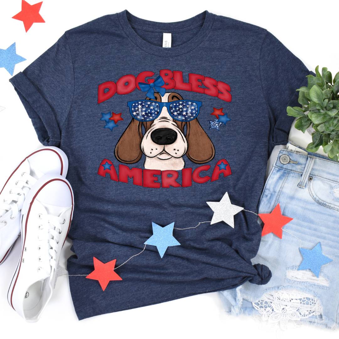 Dog Bless America Basset Hound DTF