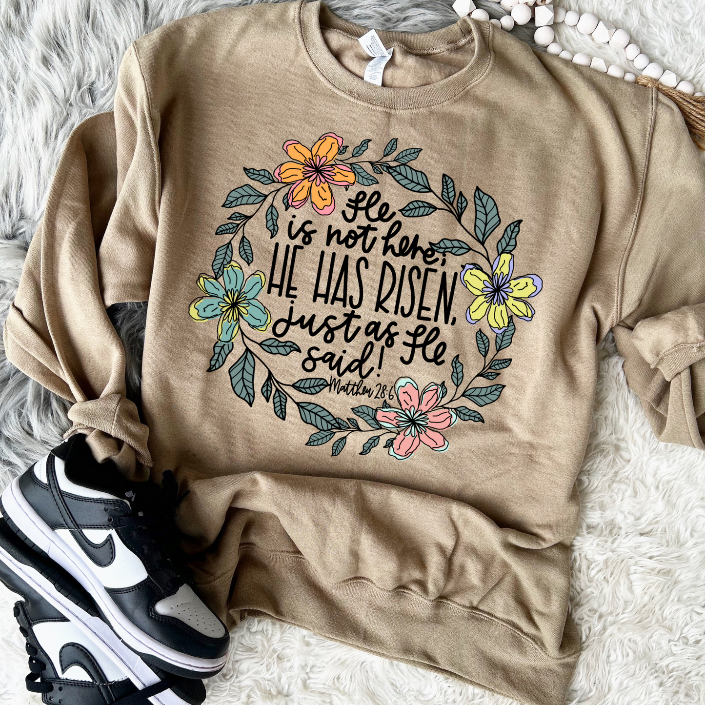 He Has Risen Wreath DTF Transfer