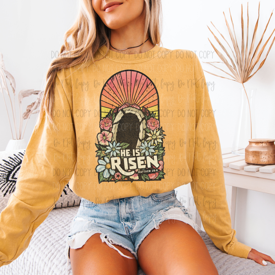 He Is Risen Tomb DTF Transfer