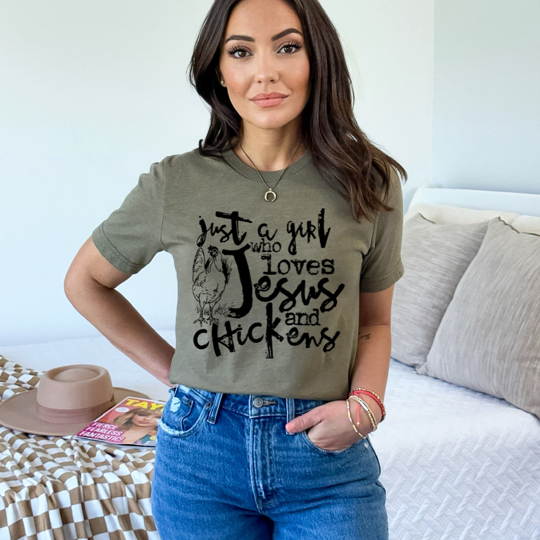 Jesus And Chickens DTF Transfer