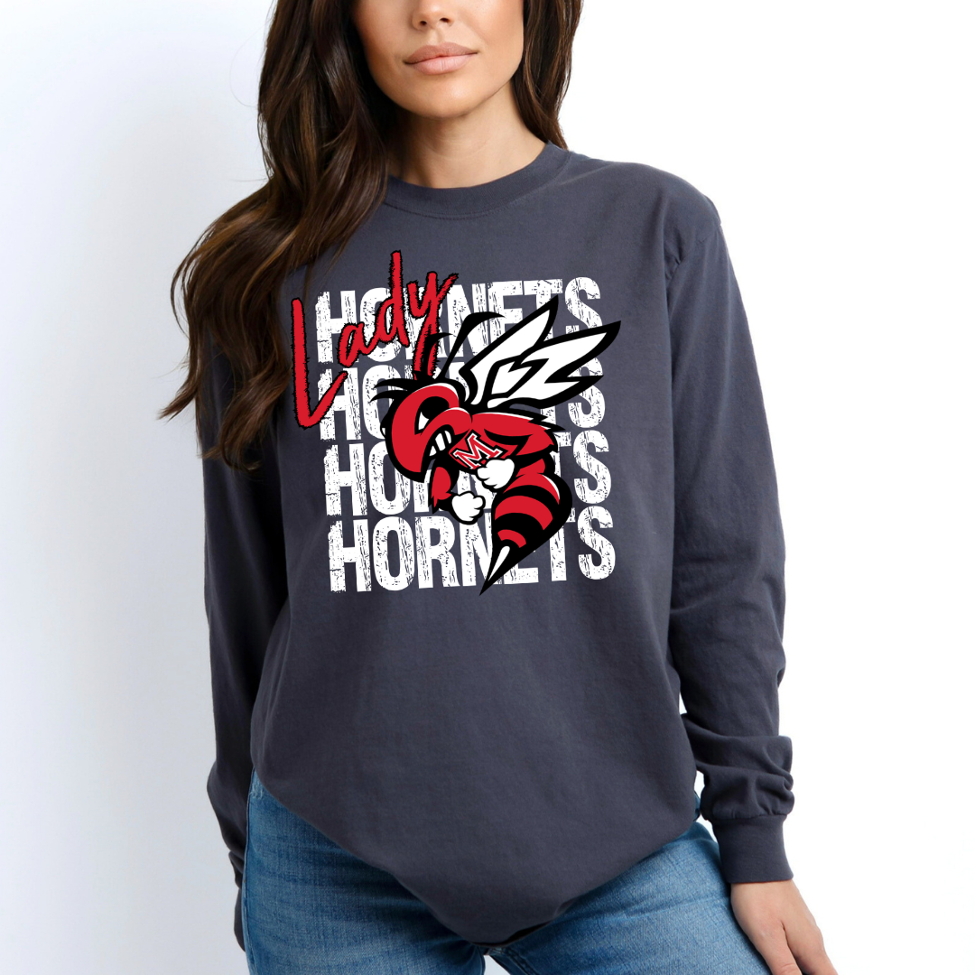 Lady Hornets Stacked Mascot DTF Transfer