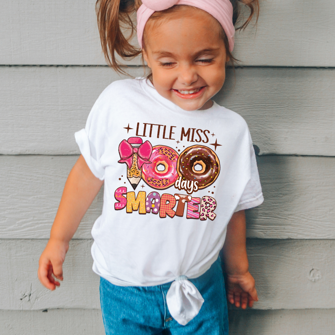 Little Miss 100 Days Brown DTF Transfer