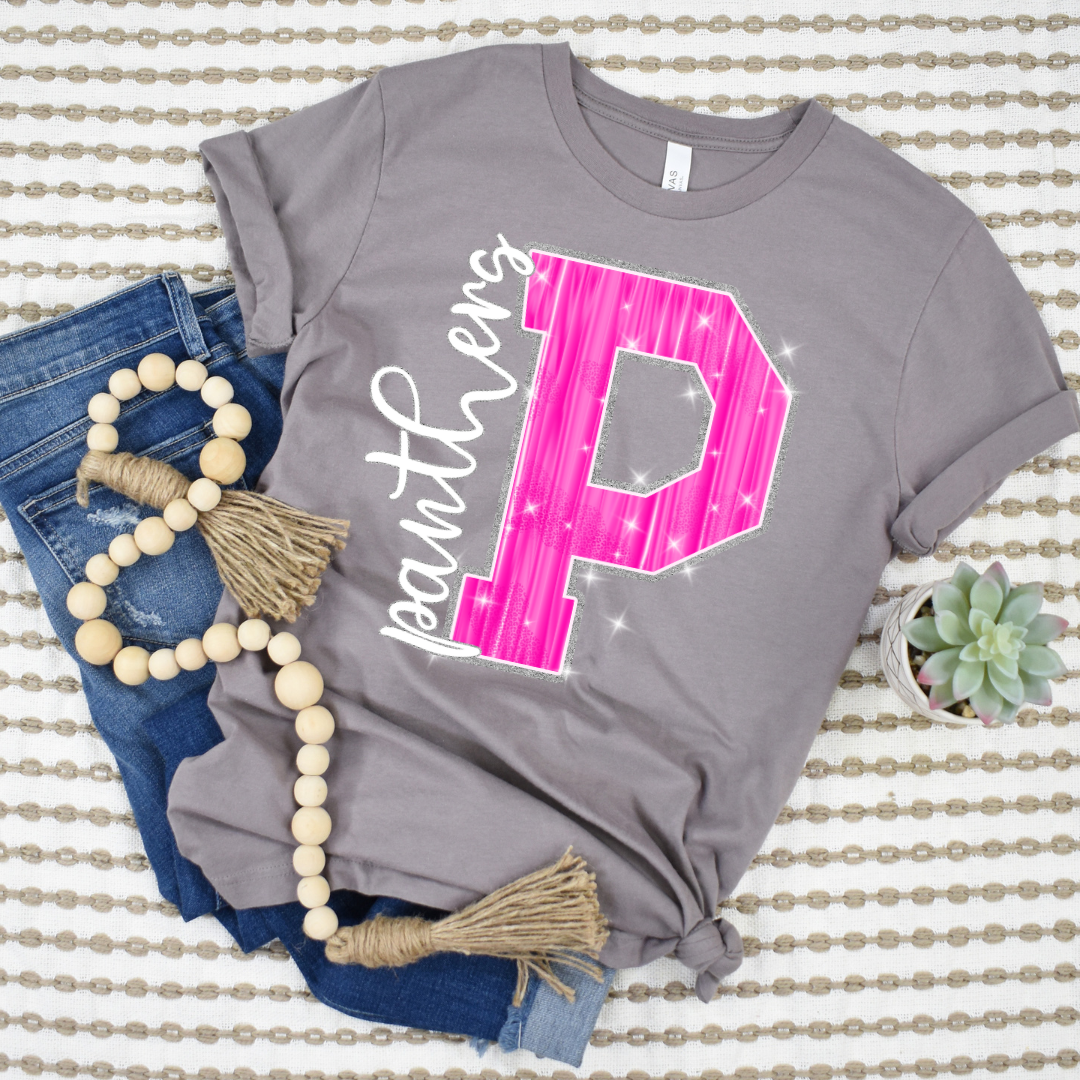 Panthers Pink Sparkle DTF Transfer