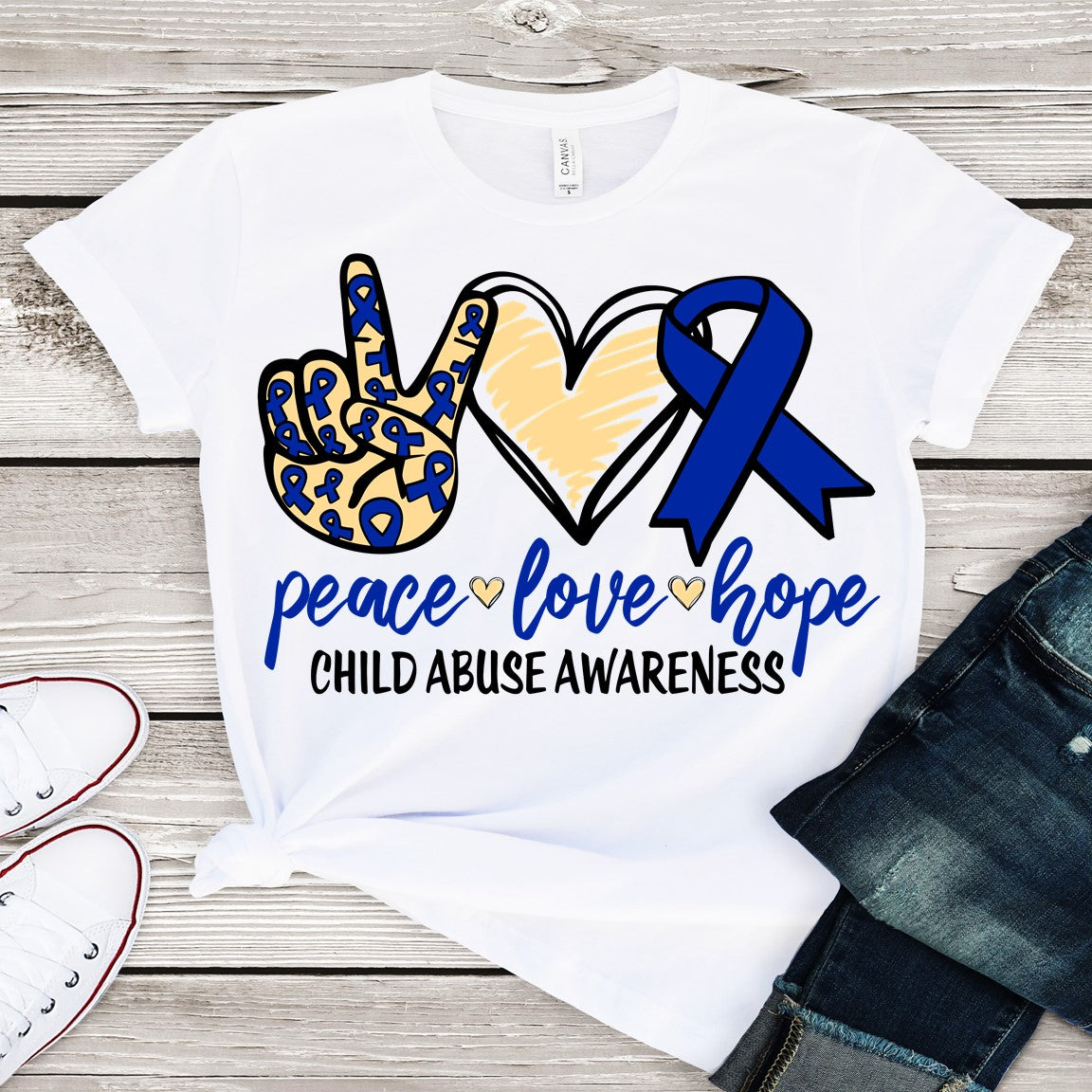 Child Abuse Prevention Peace Love Hope DTF