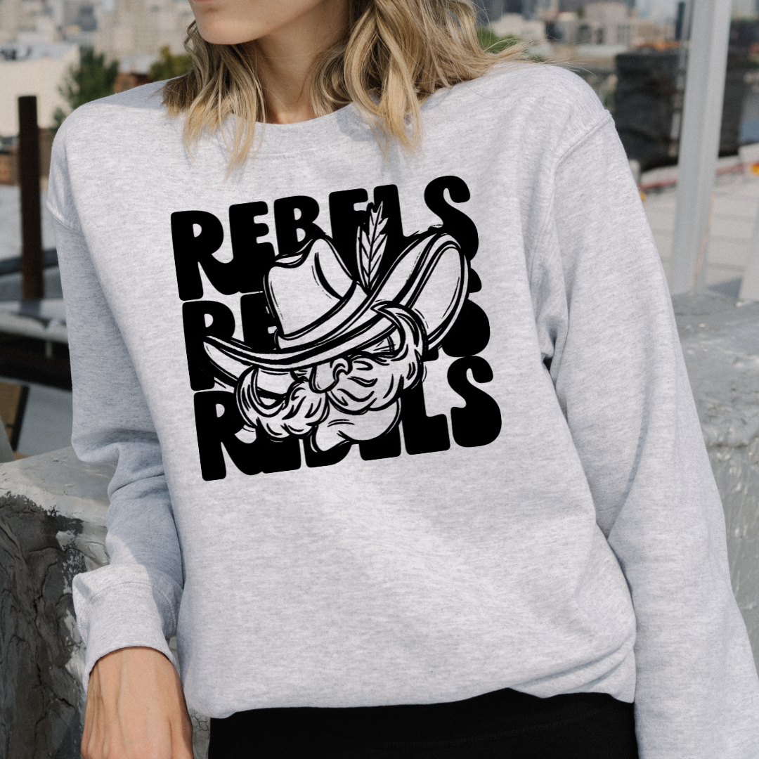 Rebels Black Mascot DTF