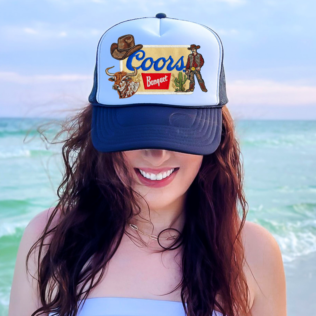 Cowboy Beer Hat Patch Collage