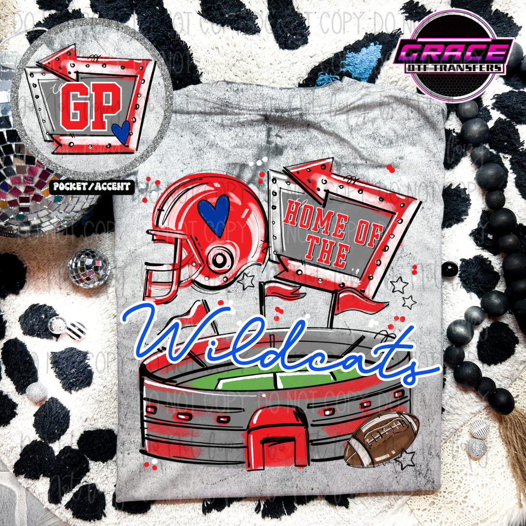 Custom Mascot Stadium Front Back DTF Transfer