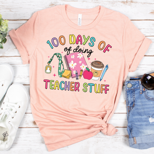100 Days Of Teacher Stuff DTF Transfer