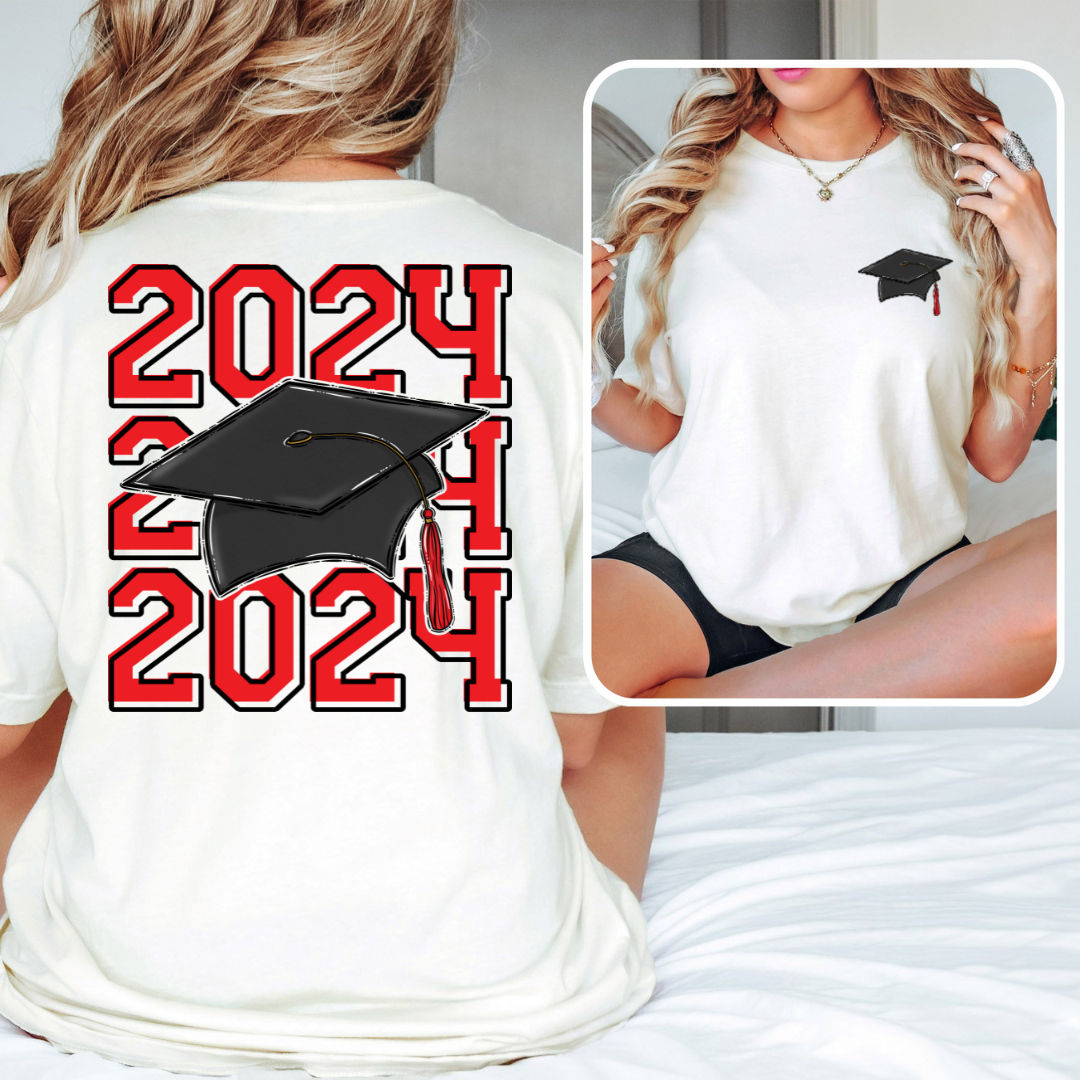 2024 Grad Cap Red DTF