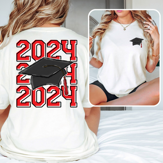 2024 Grad Cap Red DTF