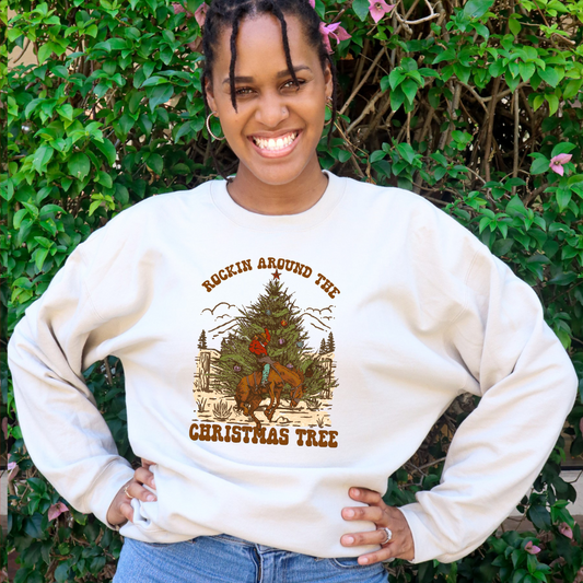 Western Rocking Around The Christmas Tree DTF