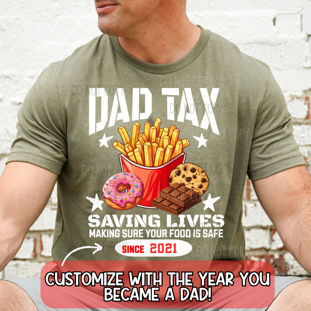 Dad Tax White Distressed DTF