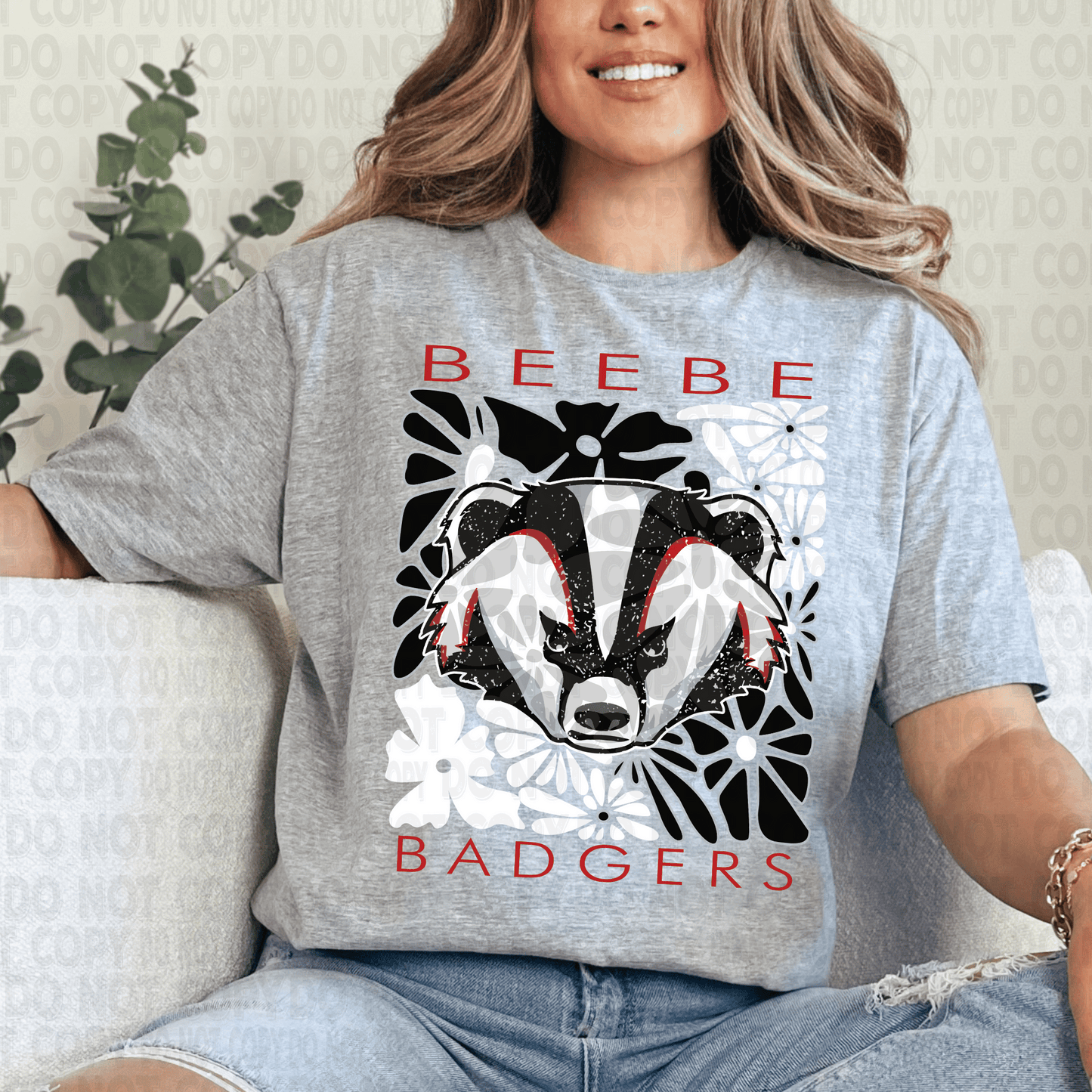 Beebe Badgers Abstract Floral DTF Transfer