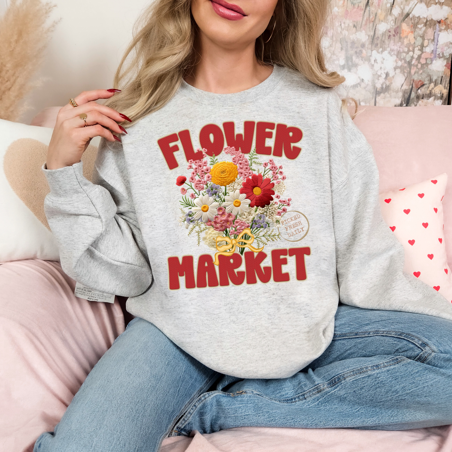 Flower Market Knit DTF Transfer