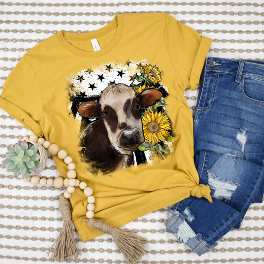 Sunflower & Cows DTF Transfer