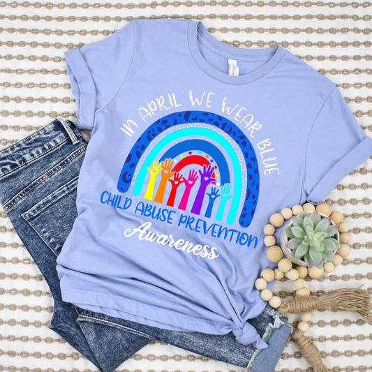 Child Abuse Prevention Rainbow Hands DTF