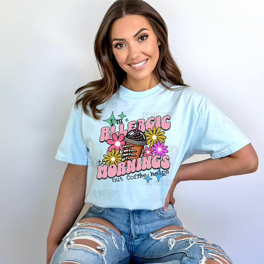 Allergic To Mornings Distressed DTF