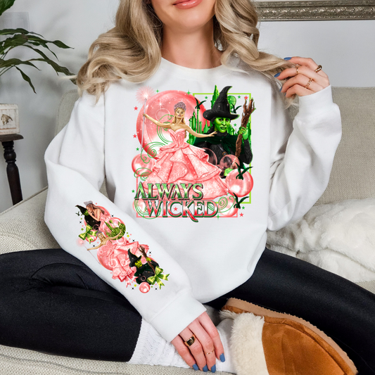 Pink and Green Witch Friends Chest and Sleeve DTF Transfer