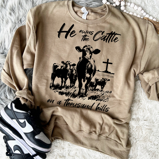 He Owns The Cattle On A Thousand Hills DTF Transfer