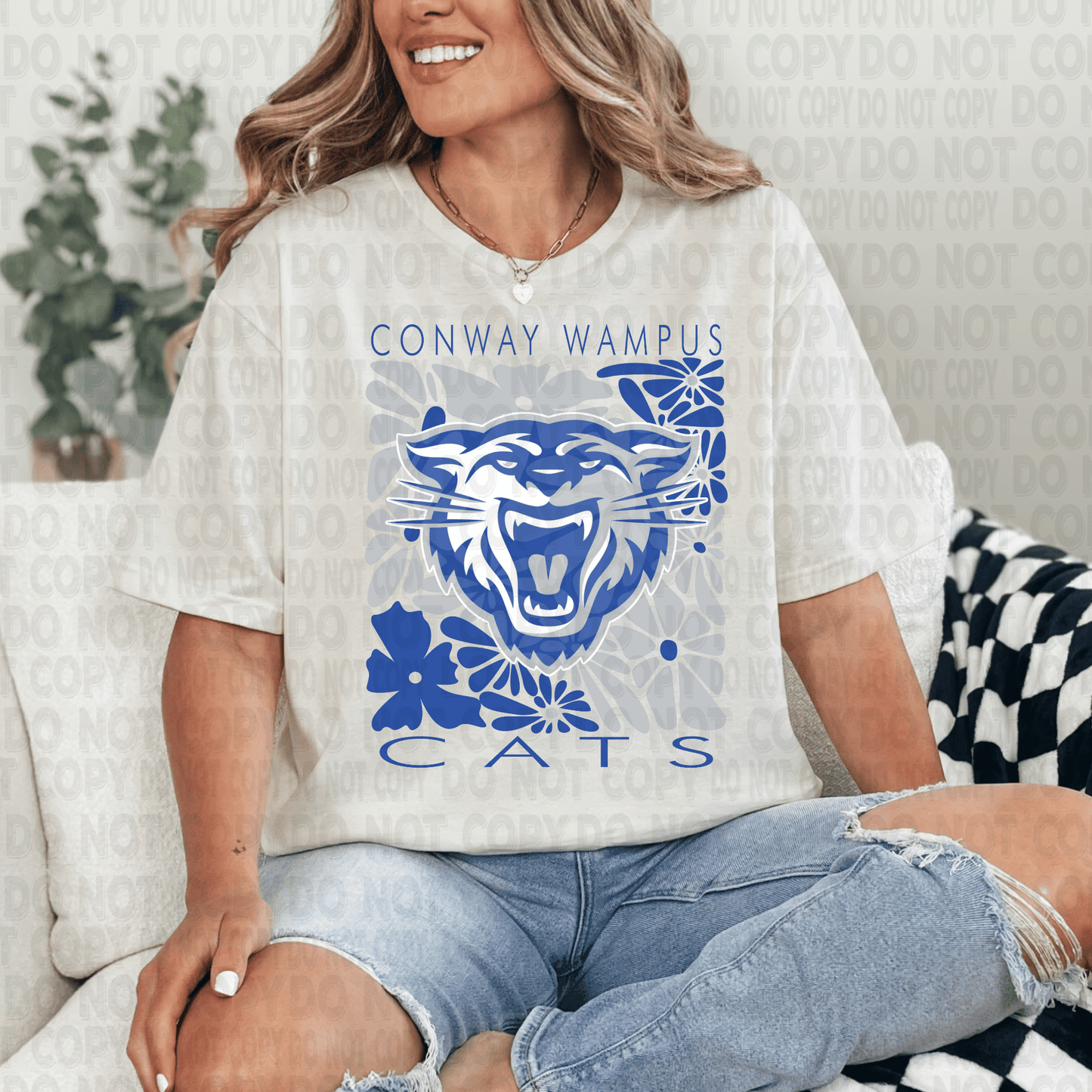 Conway Wampus Cats Abstract Floral DTF Transfer