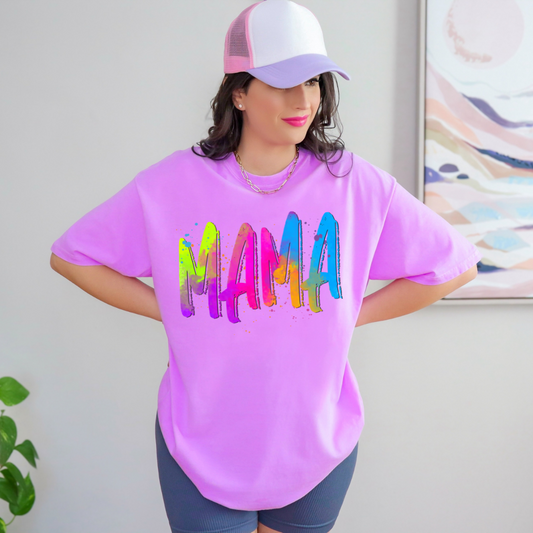 Mama Neon Splatter DTF Transfer