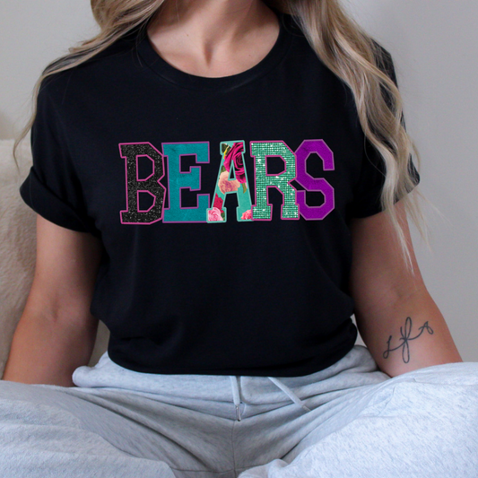 Bears Rhinestone Letters DTF