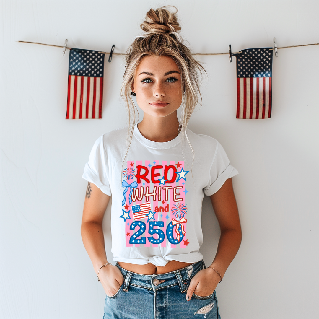 Red White & 250 DTF Transfer