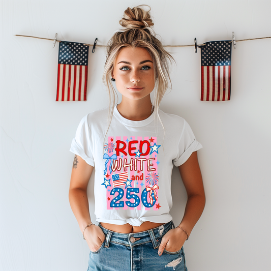 Red White & 250 DTF Transfer