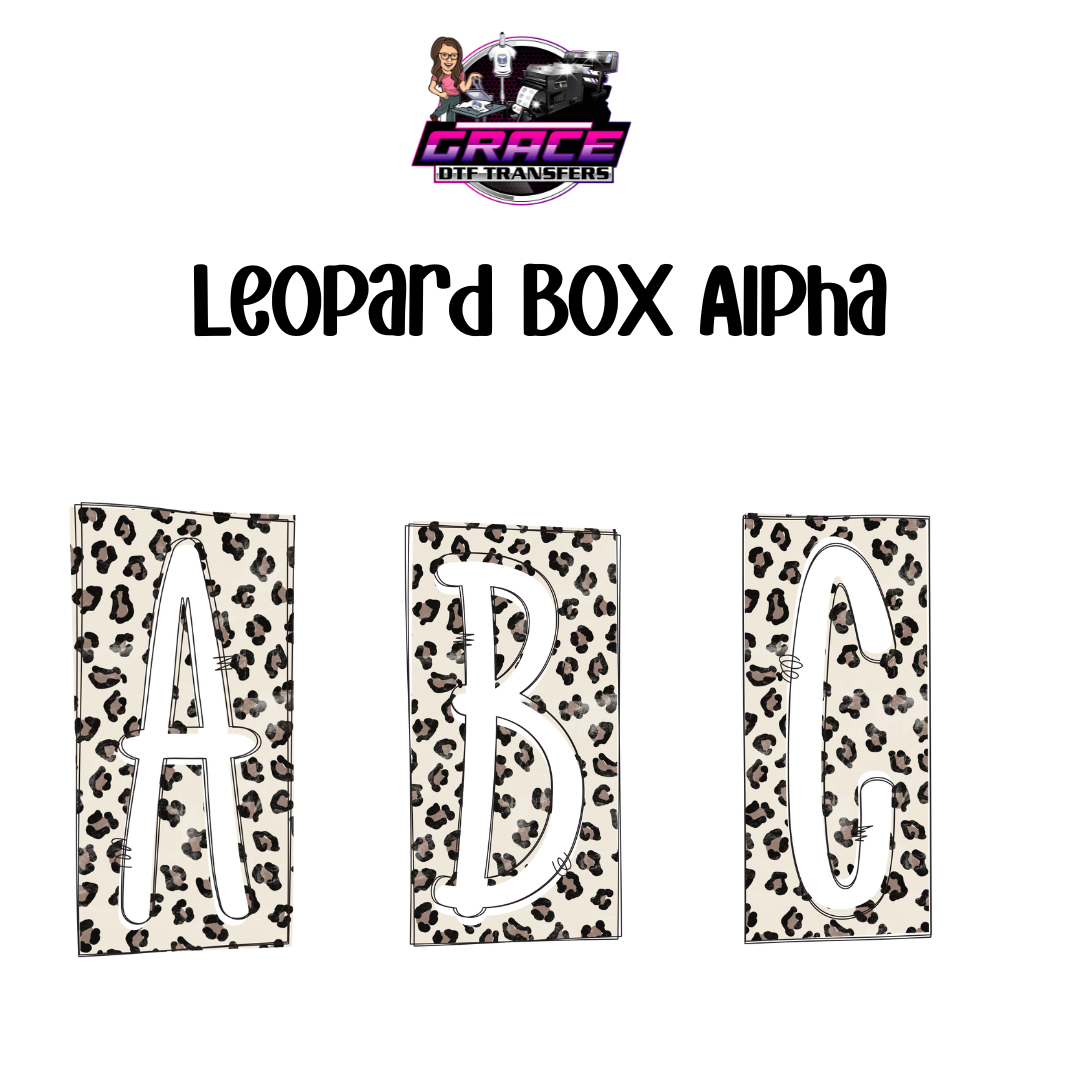 Leopard Box Alpha Word DTF