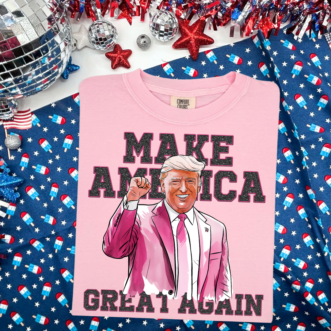 Make America Great Again Pink Sparkle DTF Transfer