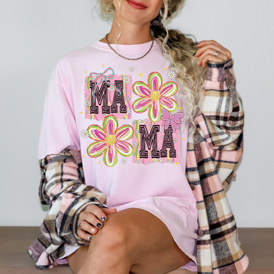 Mama Floral Squares DTF Transfer