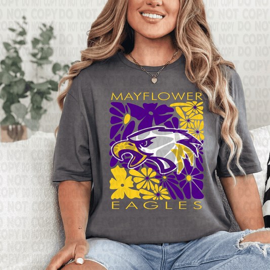 Mayflower Eagles Abstract Floral DTF Transfer