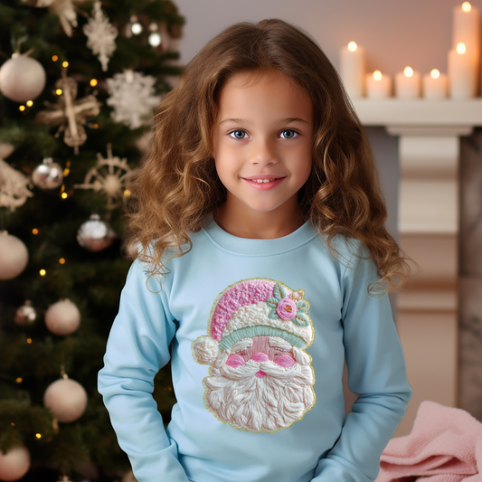 French Knot Santa DTF Transfer