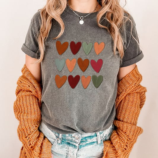 Fall Color Hearts DTF