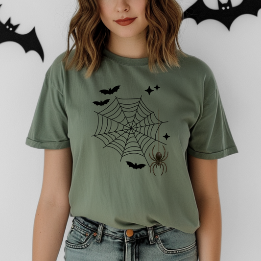 Spider Web and Bats DTF Transfer