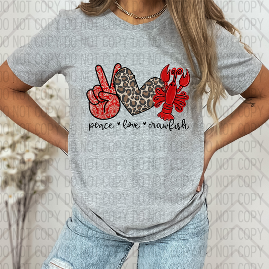 Peace Love Crawfish DTF