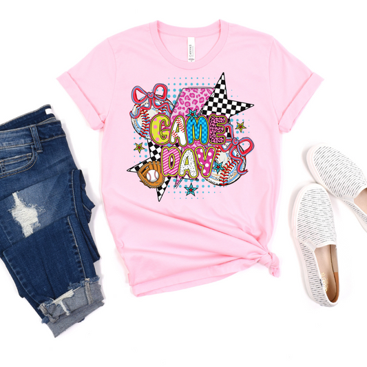 Game Day Baseball Neons DTF Transfer