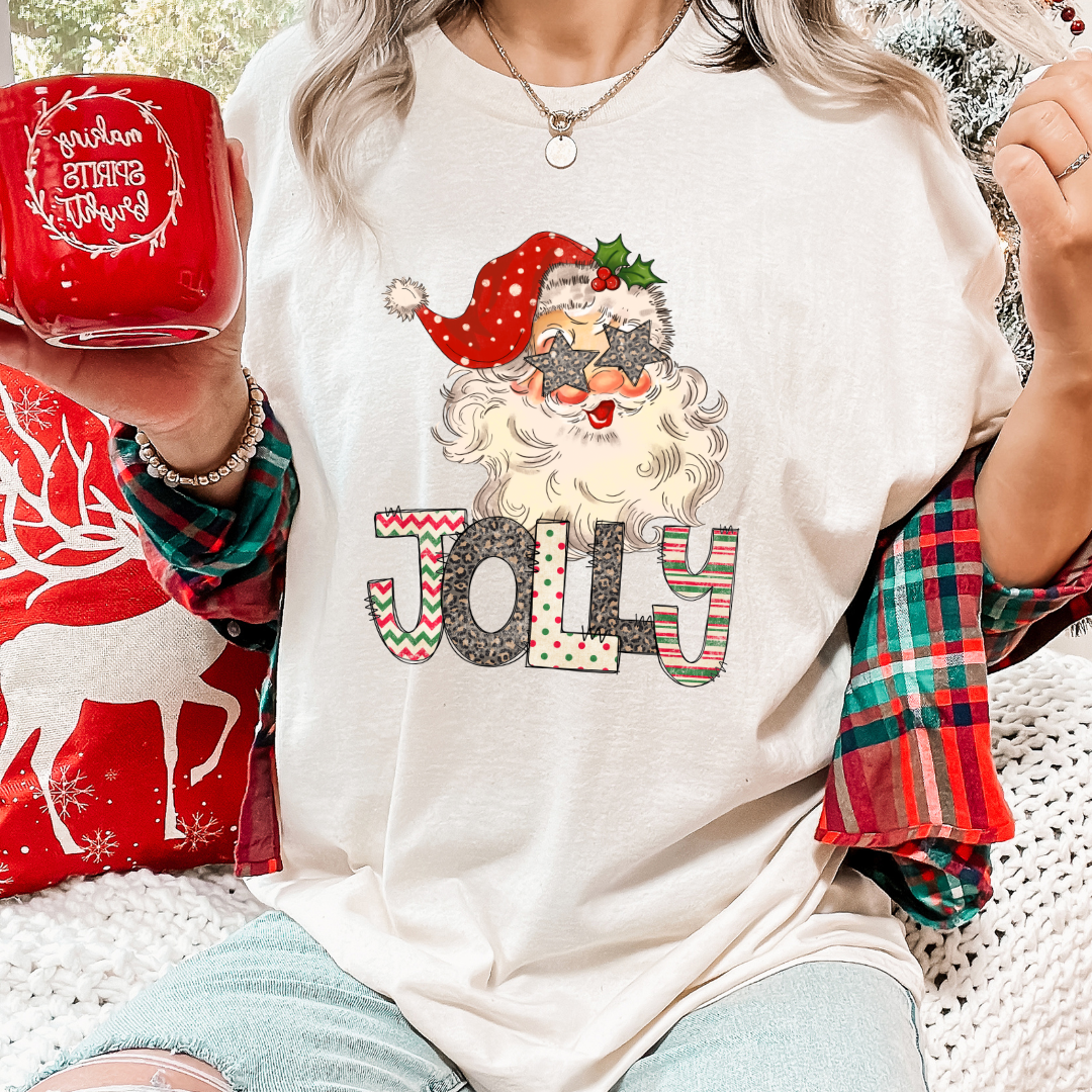 Starry Eyed Santa Jolly DTF