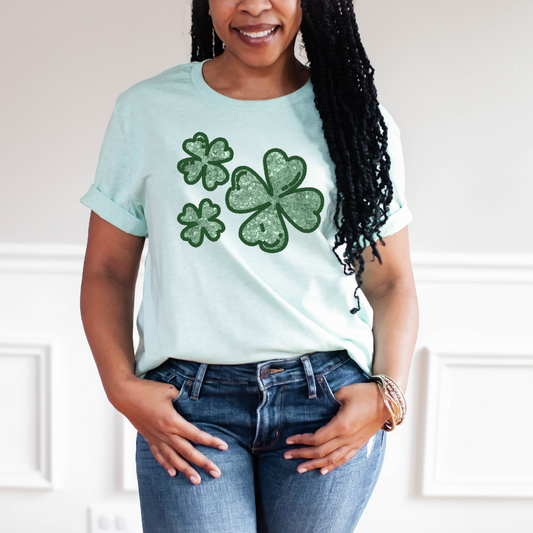 Embroidered Clovers DTF