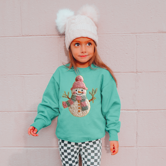 French Knot Snowman DTF Transfer