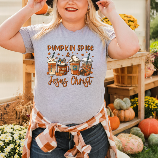 Pumpkin Spice and Jesus Christ DTF