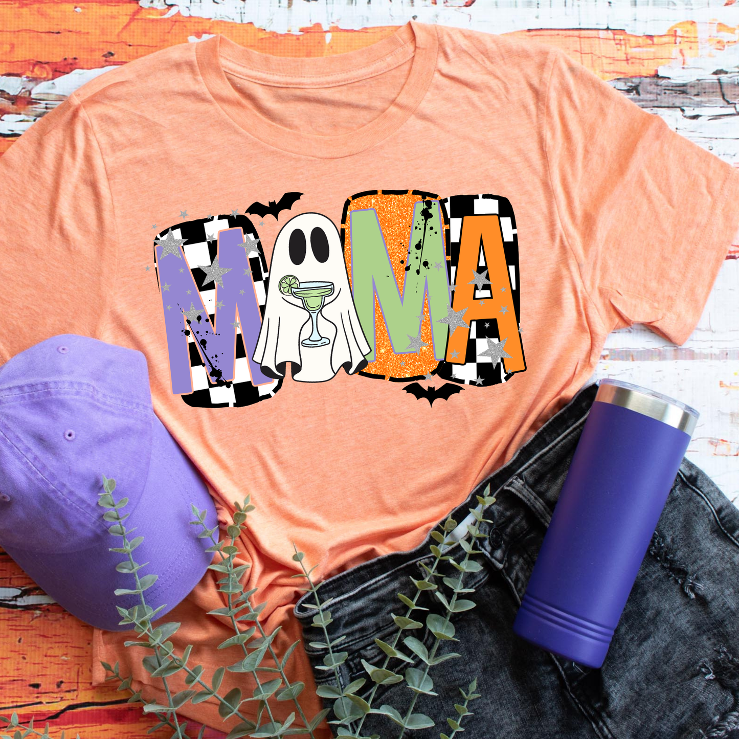 Mama Halloween Wine Glass DTF Transfer