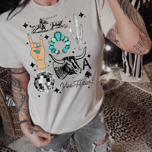 Rhinestone western collage DTF Transfer