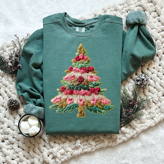 French Knot Christmas Tree DTF Transfer