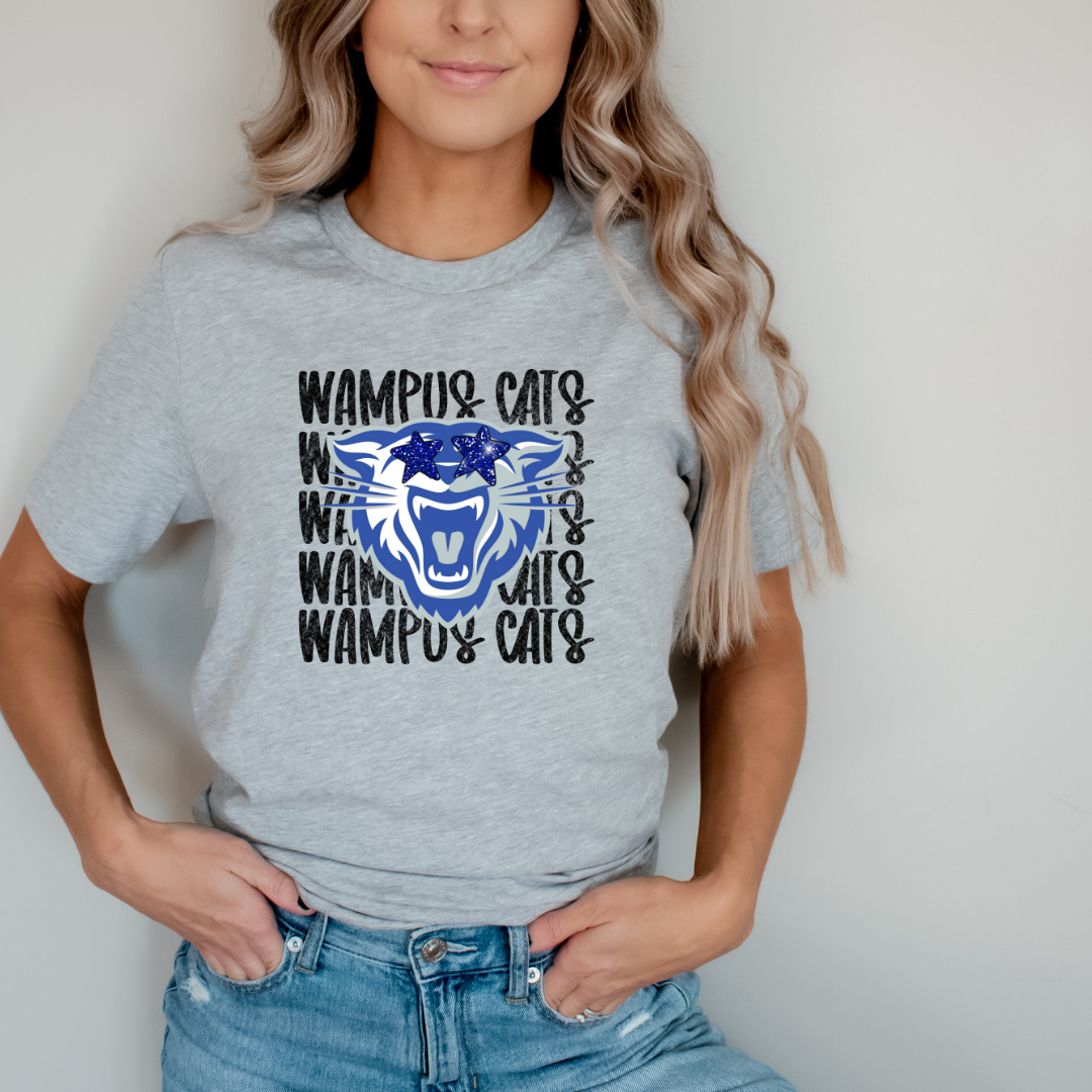 Wampus Cats starry Eyed Mascot DTF