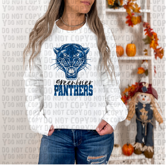 Greenbrier Panthers Glitter Mascot DTF
